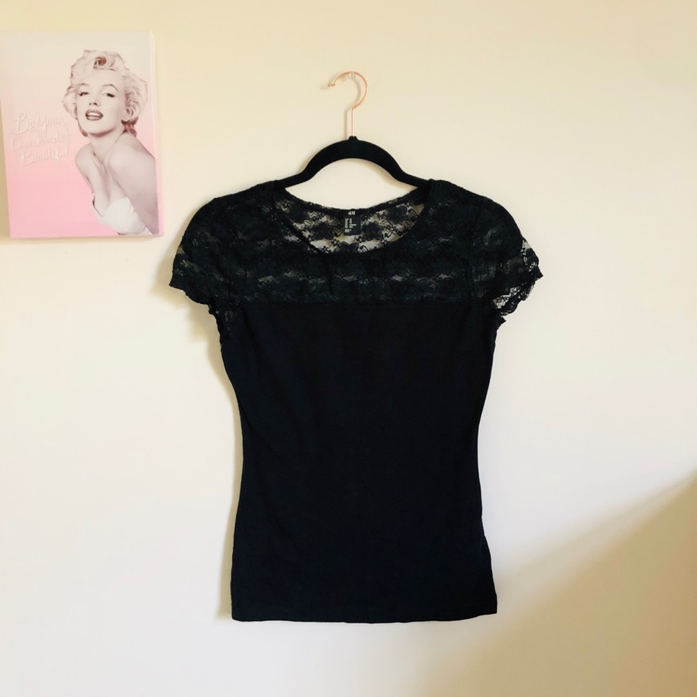 H&M Black Lace Blouse
